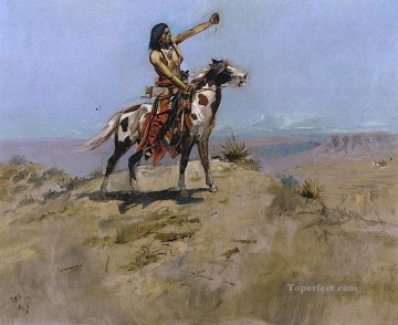 Amerikanischer Indianer Werke - das Signal Charles Marion Russell Indianer